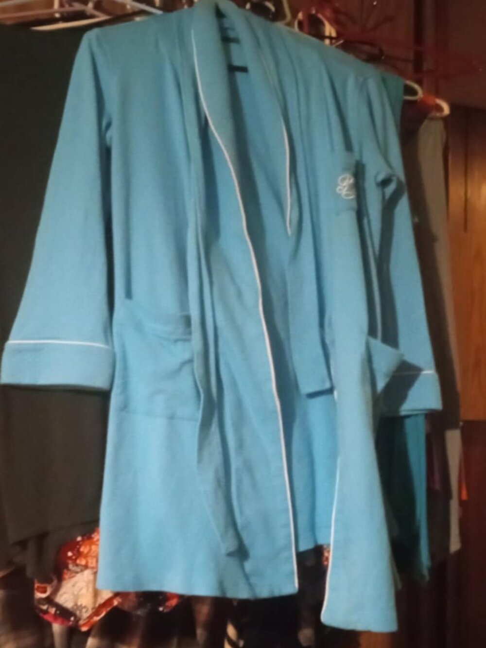 lauren ralph lauren 100% cotton robe w/belt XS